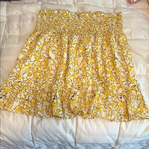 Gabrielle Union Yellow Smocked Skater Skirt